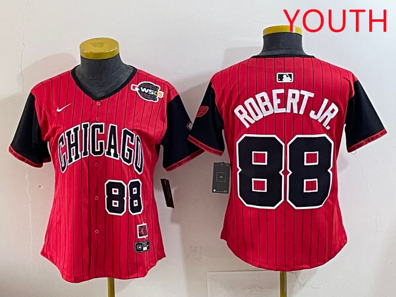Youth 2025 Chicago White Sox #88 Robert jr Red Joint Name Nike MLB Jersey style 8->youth mlb jersey->Youth Jersey
